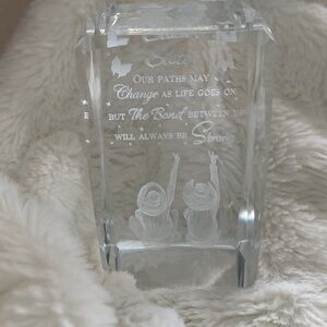Sisters Engraved Crystal Keepsake